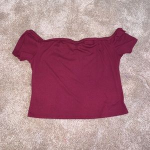 Cropped off shoulder shirt